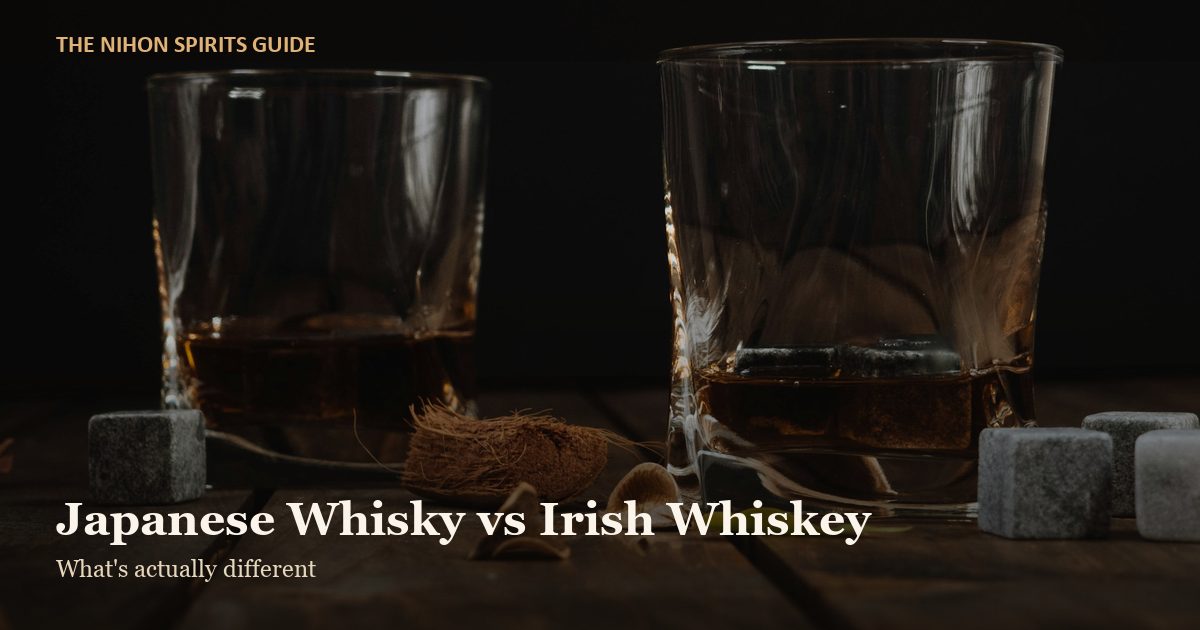 japanese whisky vs irish whiskey comparison, two whisky glasses side by side