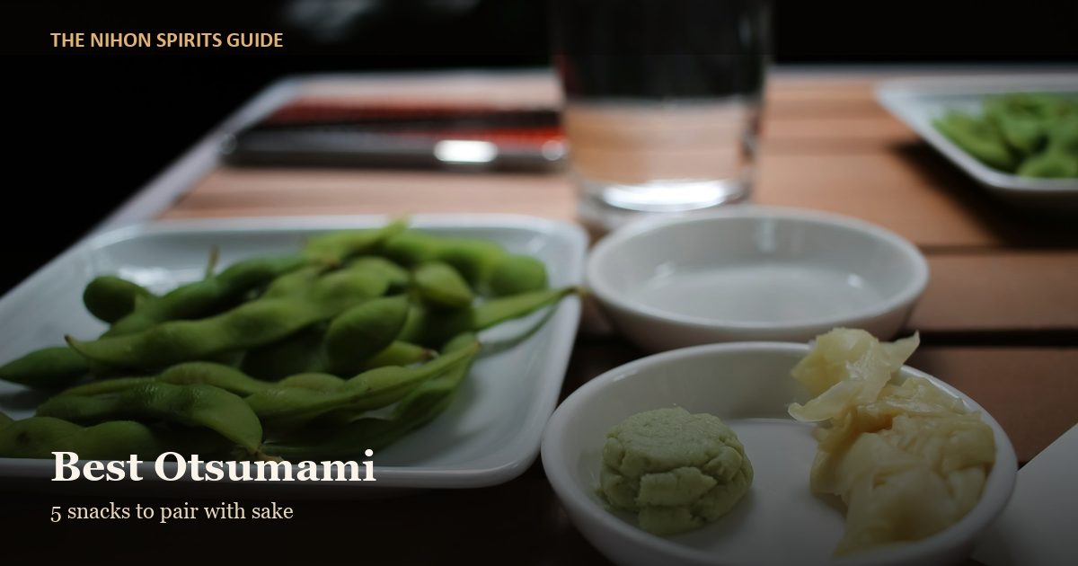 Edamame, wasabi, and ginger served as bar snacks