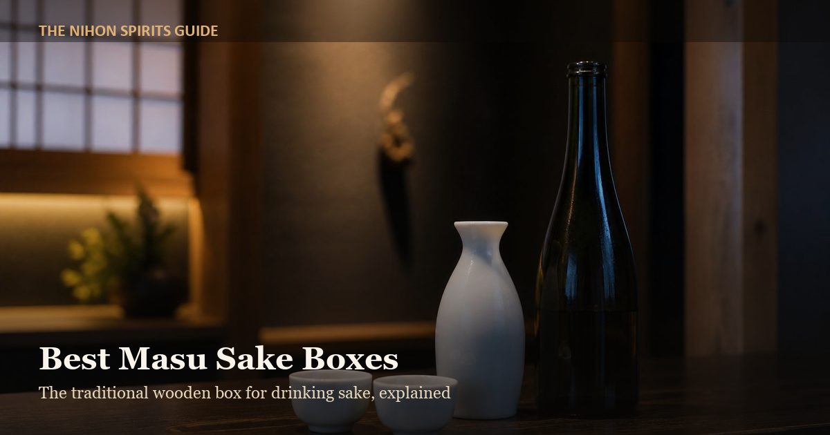 Japanese masu sake box serving set