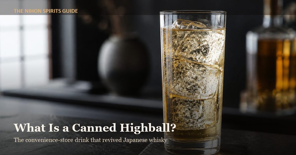 Japanese canned highball whisky and soda over ice