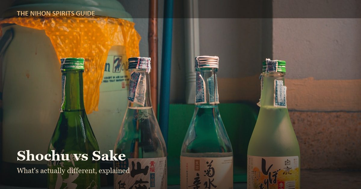 Shochu vs sake bottles comparison