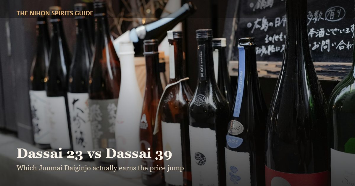 Dassai 23 vs Dassai 39 sake bottles compared side by side