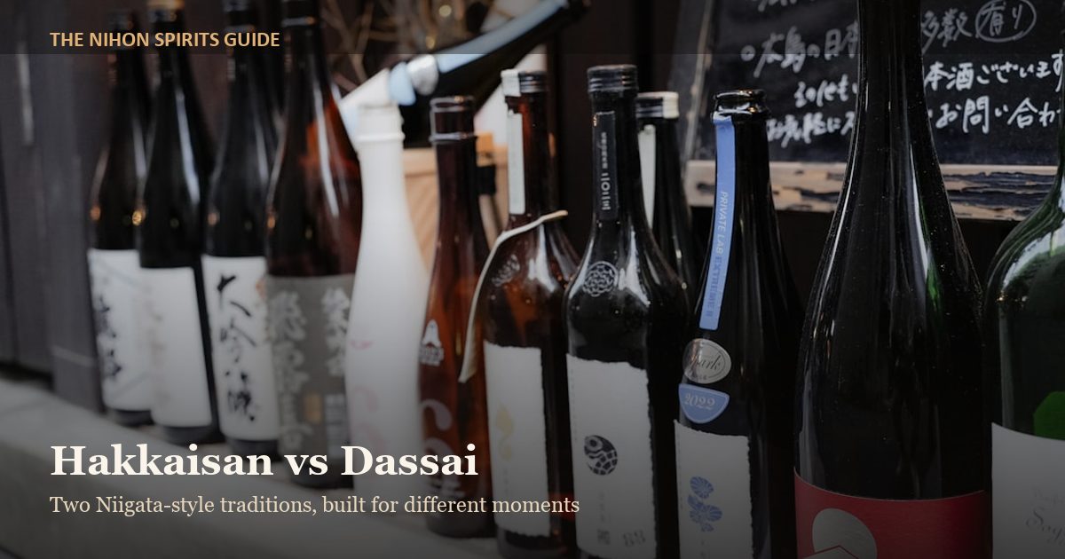Hakkaisan vs Dassai sake bottles compared