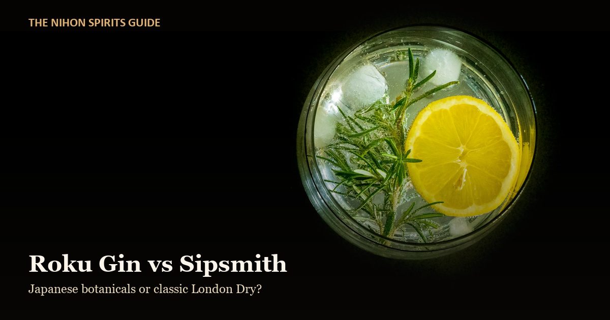 Roku gin vs Sipsmith, a gin and tonic with lemon and rosemary